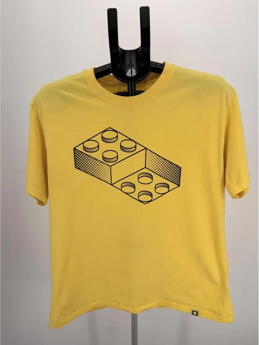 Yellow Graphic Brick Print T-Shirt Casual Streetwear‎ Large